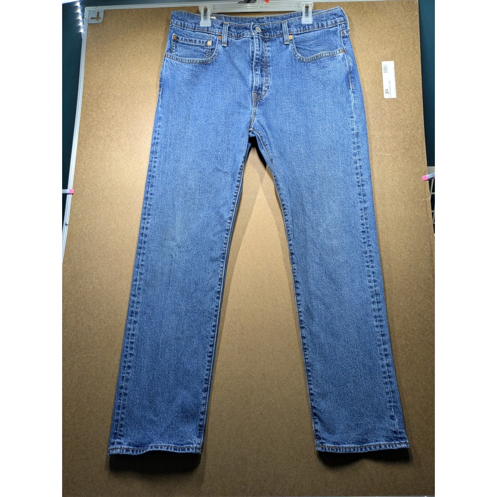 Levis Premium 502 Taper Jeans Mens 36x32 Medium Wash Big E Denim PC9-29507-0555